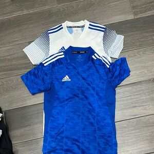 Adidas Blue and White Performance Jerseys soccer jersey XS